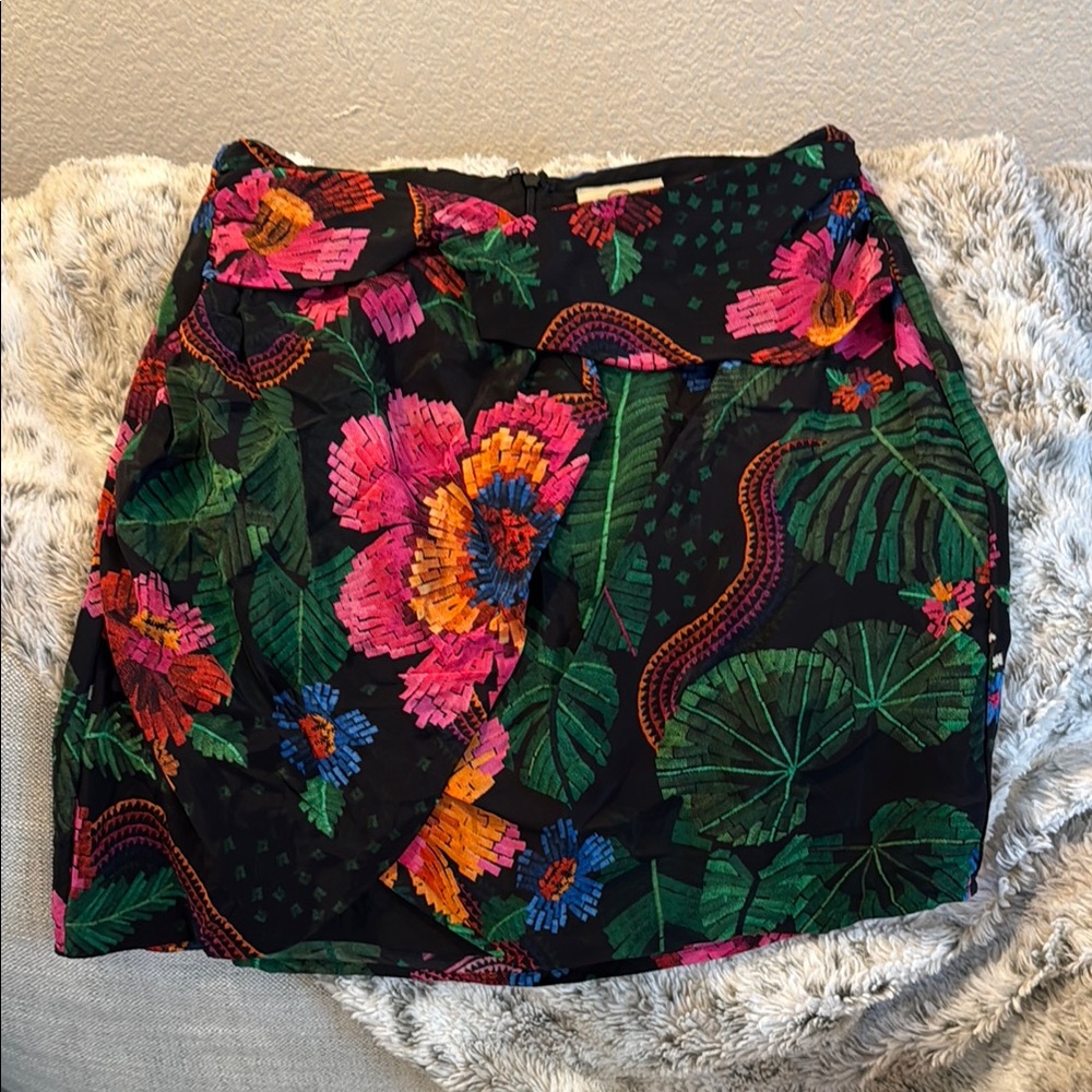FARM Rio Pink and Orange Mini Pencil Skirt with Wrap Style
